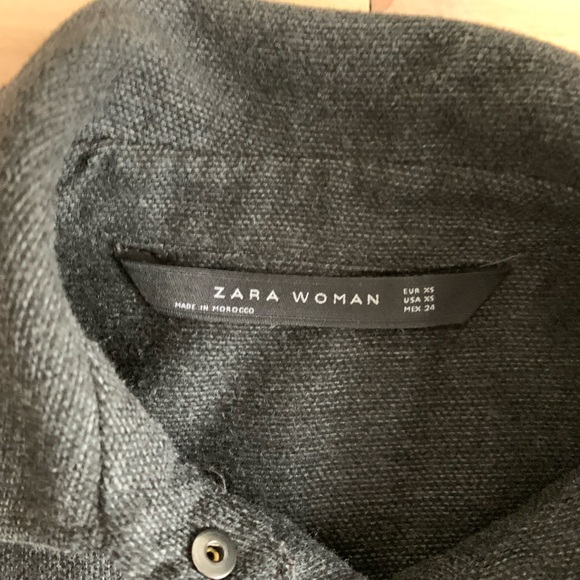 ZARA - Charcoal Shirt Dress | Long Sleeve, Pocket Detail - Picture 3 of 10